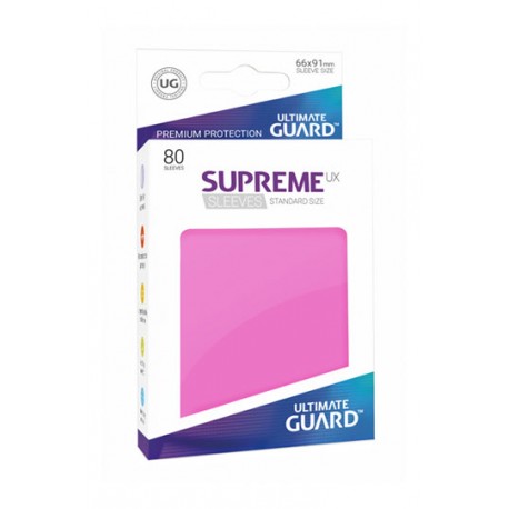 80 Protèges Cartes Supreme UX Sleeves taille standard Rose - Ultimate Guard