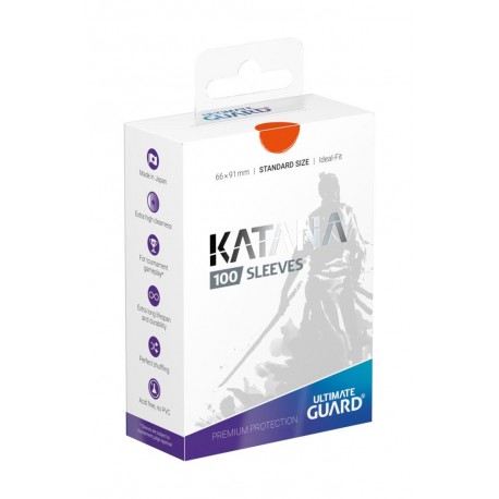 100 pochettes Ultimate Guard Katana Sleeves taille standard Orange