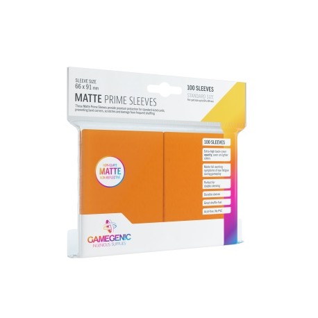 Sachet de 100 protèges cartes 66 x 91 mm - Orange Matte Prime - Gamegenic