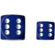 Lot de 12 Dés D6 - Bleu/Blanc- Chessex