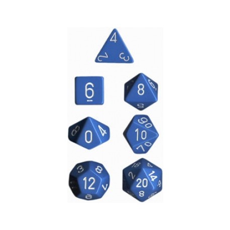 Set de 7 dés Polyhédrale - Bleu clair/Blanc - Chessex