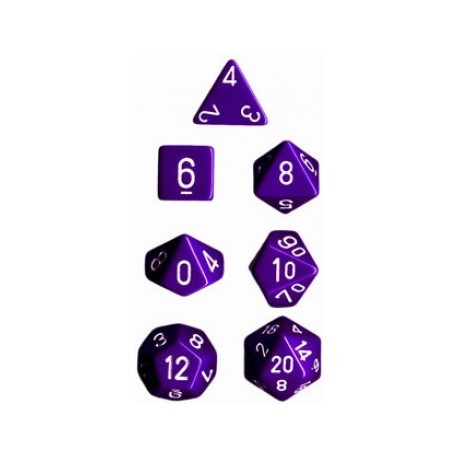 Set de 7 dés Polyhédrale - Violet/Blanc- Chessex