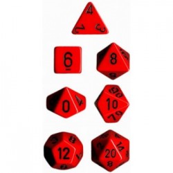 Set de 7 dés Polyhédrale - Rouge/Noir - Chessex