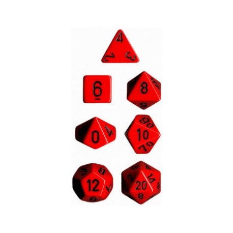 Set de 7 dés Polyhédrale - Rouge/Noir - Chessex