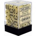 Chessex Set de 36 dés 6 Opaque (12mm) Ivoire /Noir