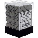 Chessex Set de 36 dés 6 Opaque (12mm) Gris Foncé /Noir