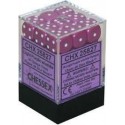 Chessex Set de 36 dés 6 Opaque (12mm) Violet Clair /Blanc