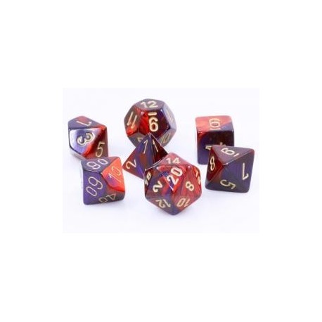 Chessex Set de 7 dés Gemini Violet-Rouge/Or