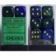 Chessex Set de 12 dés 6 Gemini (16mm) Bleu-Vert /Or