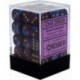 Chessex Set de 36 dés 6 Gemini (12mm) Bleu-Violet /Or