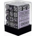Chessex Set de 36 dés 6 Gemini (12mm) Violet-Acier /Blanc