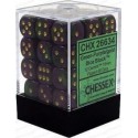 Chessex Set de 36 dés 6 Gemini (12mm) Vert-Violet /Or
