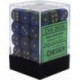 Chessex Set de 36 dés 6 Gemini (12mm) Bleu-Vert /Or