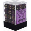 Chessex Set de 36 dés 6 Gemini (12mm) Noir-Violet /Or