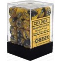 Chessex Set de 36 dés 6 Gemini (12mm) Noire-Or /Argent
