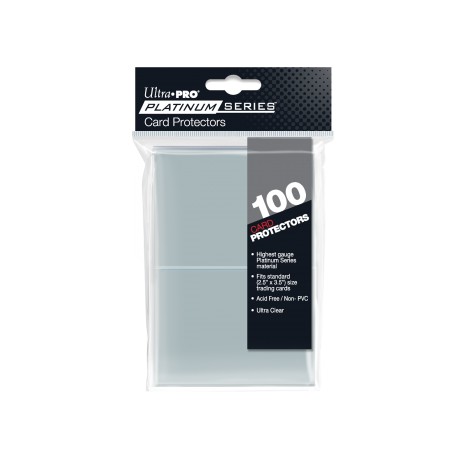 100 Protèges cartes Platinium Series taille standard Ultra Pro - Clear