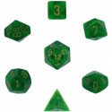 Chessex Set de 7 dés Vortex Vert/Or