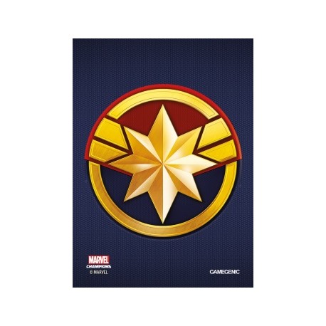 Sacher de 50 protèges carte taille standard Marvel Champions Art Sleeves - Captain Marvel - Gamegenic