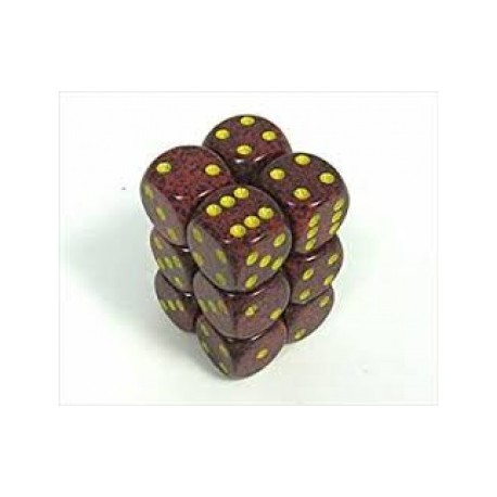 Chessex Set de 12 dés 6 Speckled (16mm) - Mercury