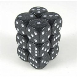 Chessex Set de 12 dés 6 Speckled (16mm) - Ninja