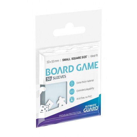 50 pochettes Premium Soft Sleeves jeux de plateau format petit carré 53x53mm - Ultimate Guard