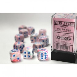 Chessex Set de 12 dés 6 Festive (16mm) - Pop Art/Bleu