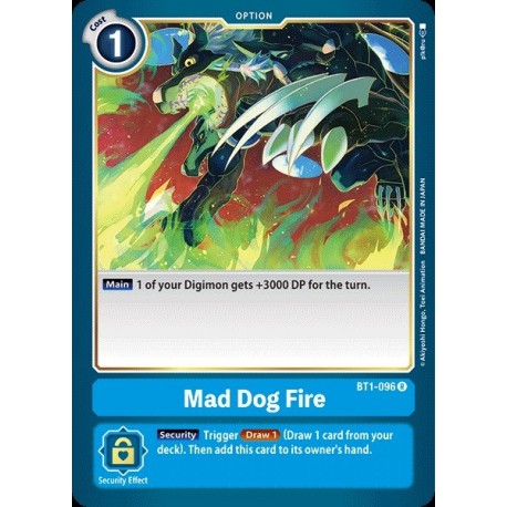 BT1-096 Mad Dog Fire Digimon Card Game