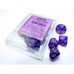 Chessex Set de 10 dés à 10 faces Luminary Violet Royal/Or