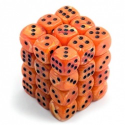 Chessex Set de 36 dés 6 Vortex (12mm) Orange/Noir