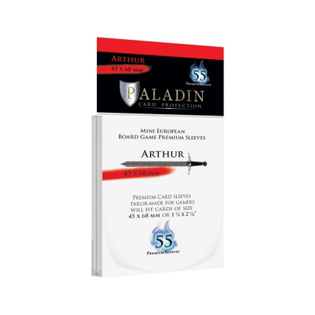 Sachet de 55 protèges cartes Premium Paladin - Arthur - Mini European 45x68mm