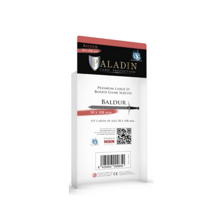 Sachet de 55 protèges cartes Premium Paladin - Baldur - Large D 58x108mm