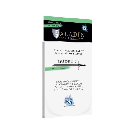 Sachet de 55 protèges cartes Premium Paladin - Gudrun - Queen Tarot 61x112mm