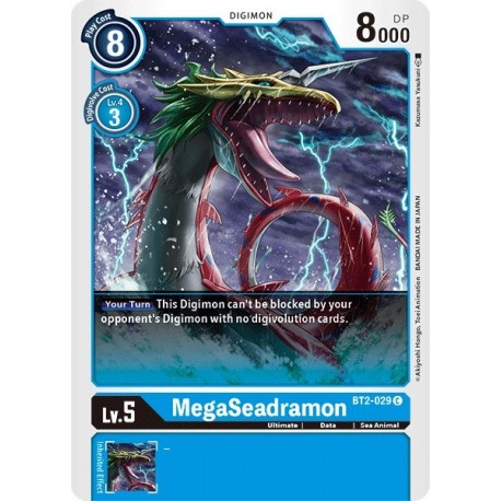 BT2-029 MegaSeadramon Digimon Card Game
