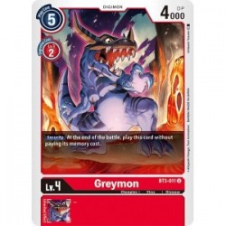 BT3-011 Greymon Digimon Card Game