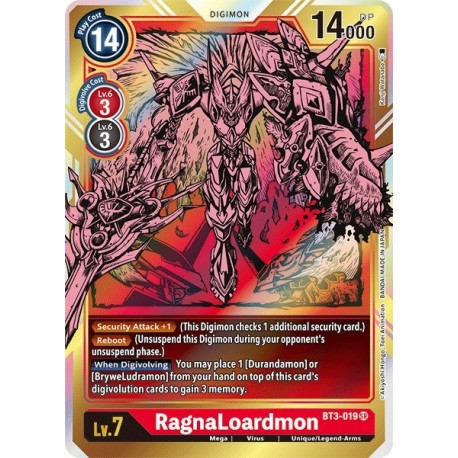 BT3-019 RagnaLoardmon ( Art Alternatif ) Digimon Card Game