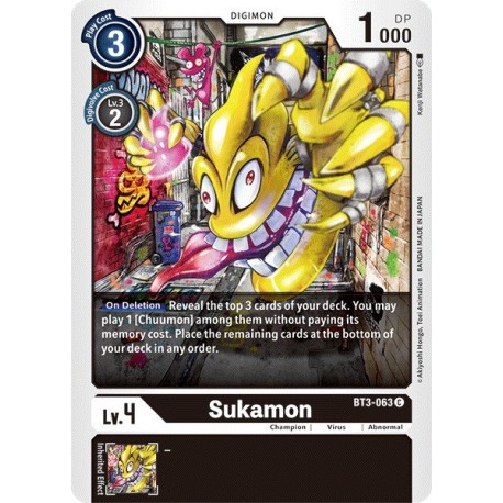 BT3-063 Sukamon Digimon Card Game
