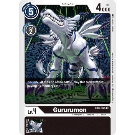 BT3-065 Garurumon Digimon Card Game