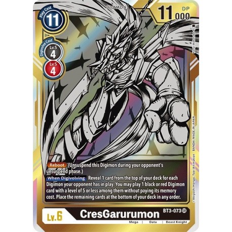 BT3-073 CresGarurumon ( Art Alternatif ) Digimon Card Game