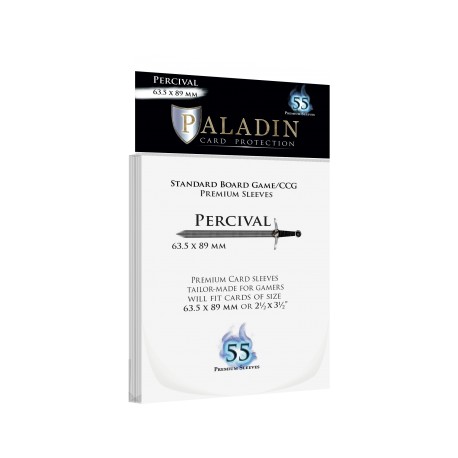 Sachet de 55 protèges cartes Premium Paladin - Percival - Standard Board Game/CCG 63.5x89mm
