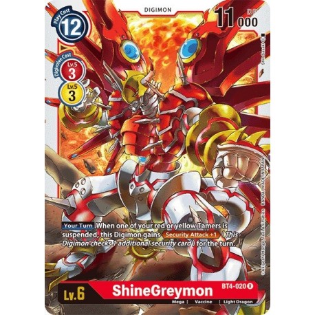 BT4-020 ShineGreymon Digimon Card Game TCG