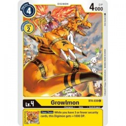 BT4-039 Growlmon Digimon Card Game TCG
