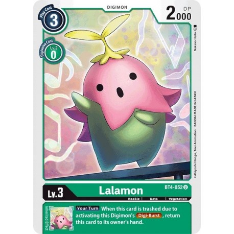 BT4-052 Lalamon Digimon Card Game TCG