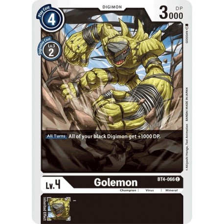 BT4-066 Golemon Digimon Card Game TCG