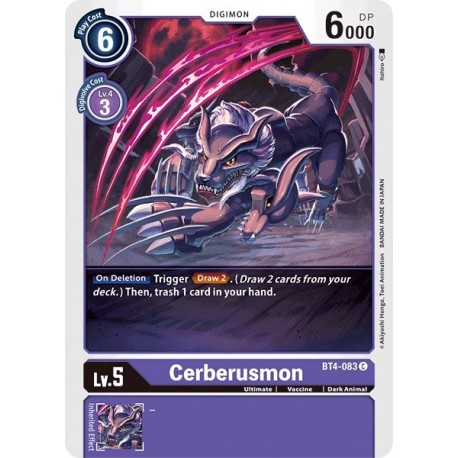 BT4-083 Cerberusmon Digimon Card Game TCG