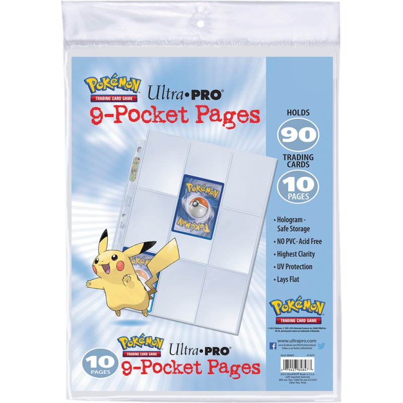 Paquet de 10 Feuilles de Classeur - Pokemon