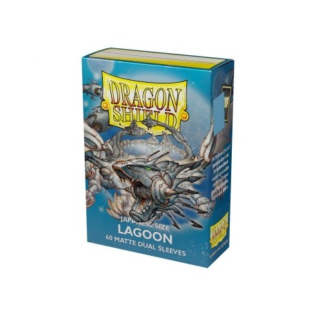 60 Protèges cartes Dual Matte Taille Japonaise - Lagoon - Saras Dragon Shield