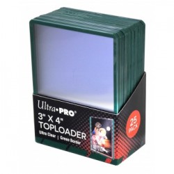 Lot de 25 Toploader Ultra Pro Green Border