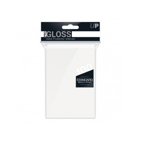 100 Protèges Cartes Gloss Blanc Standard Deck - Ultra Pro