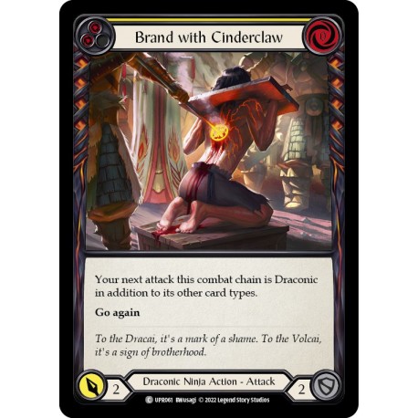 Rainbow Foil - Brand with Cinderclaw (Yellow) - Flesh And Blood TCG