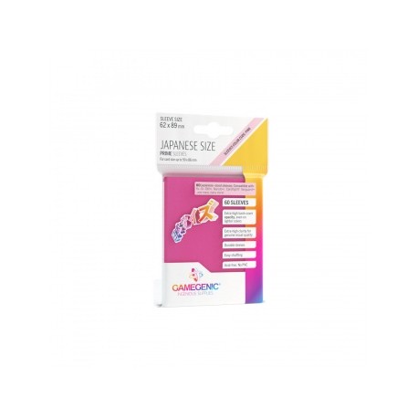 Sachet de 60 protèges cartes Taille Japonaise 62 x 89 mm - Pink - Prime - Gamegenic